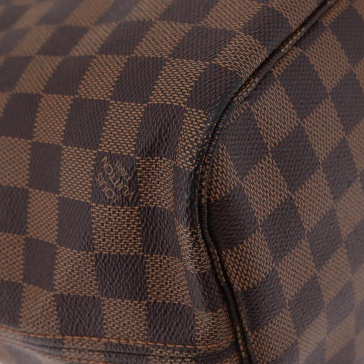 LOUIS VUITTON Damier Ebene Neverfull MM Tote Bag N51105 LV Auth 200534A