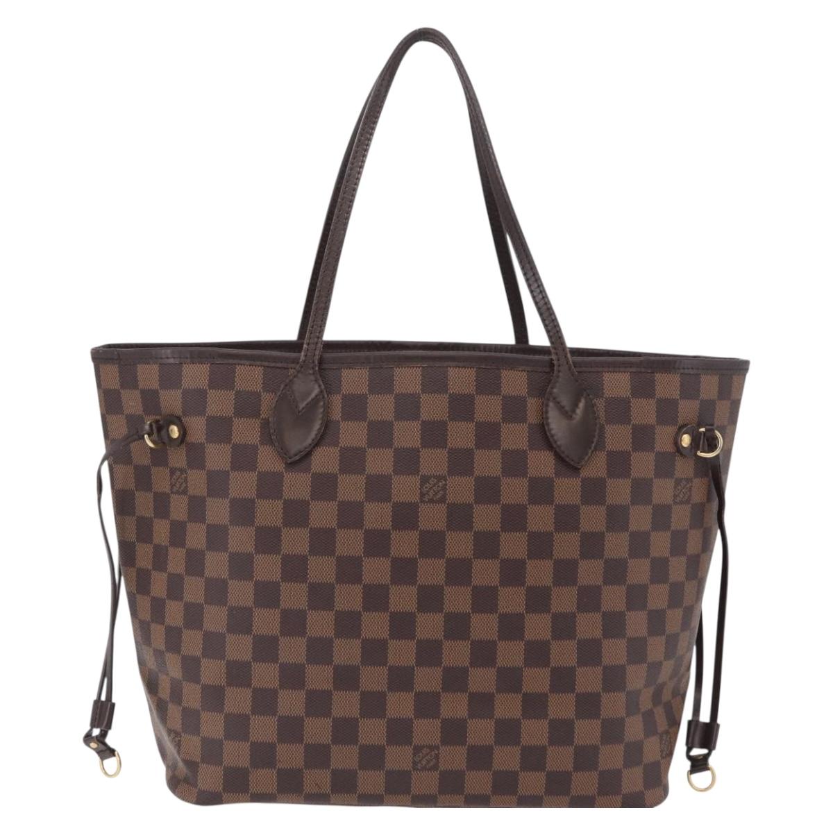 LOUIS VUITTON Damier Ebene Neverfull MM Tote Bag N51105 LV Auth 200534A