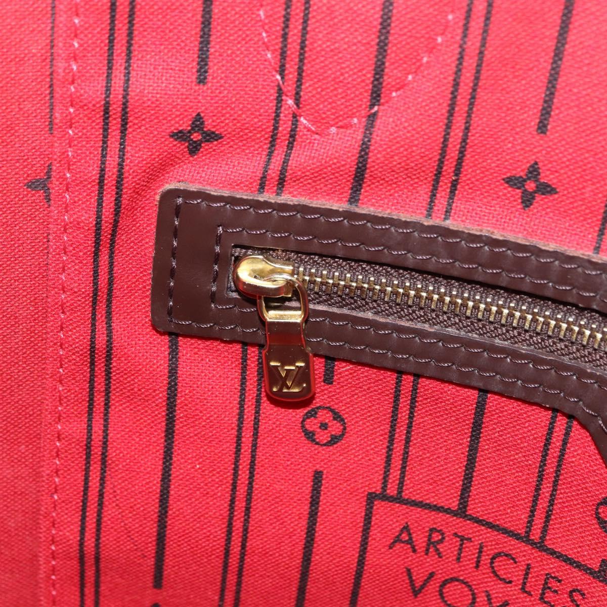 LOUIS VUITTON Damier Ebene Neverfull MM Tote Bag N51105 LV Auth 200534A