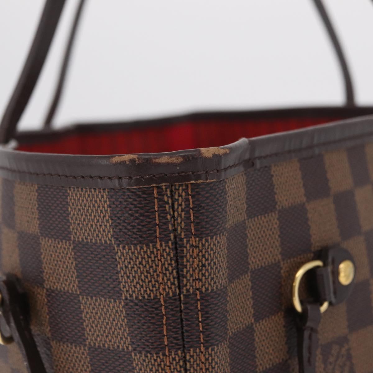 LOUIS VUITTON Damier Ebene Neverfull MM Tote Bag N51105 LV Auth 200534A