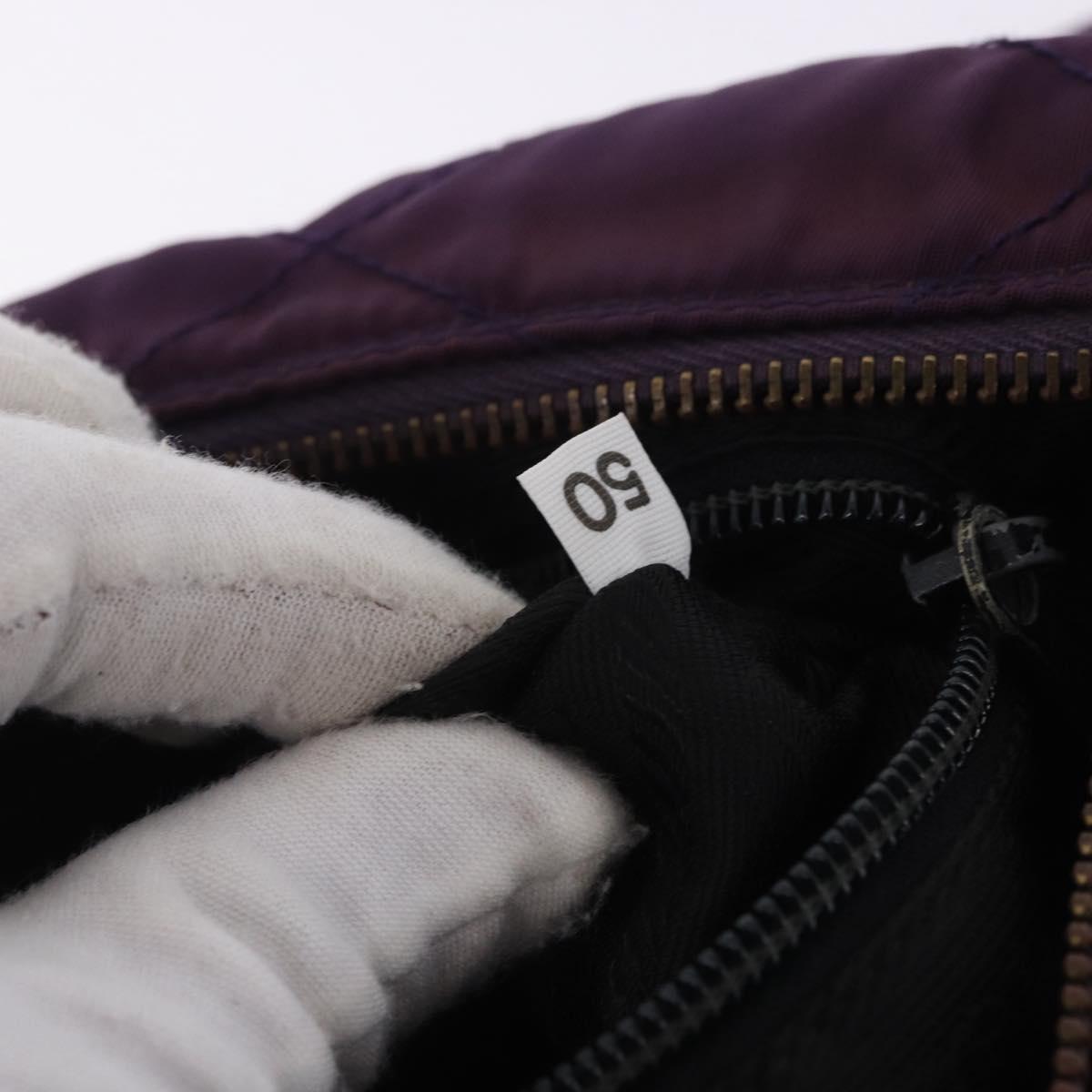 PRADA Chain Shoulder Bag Nylon Purple Gold Auth 200535