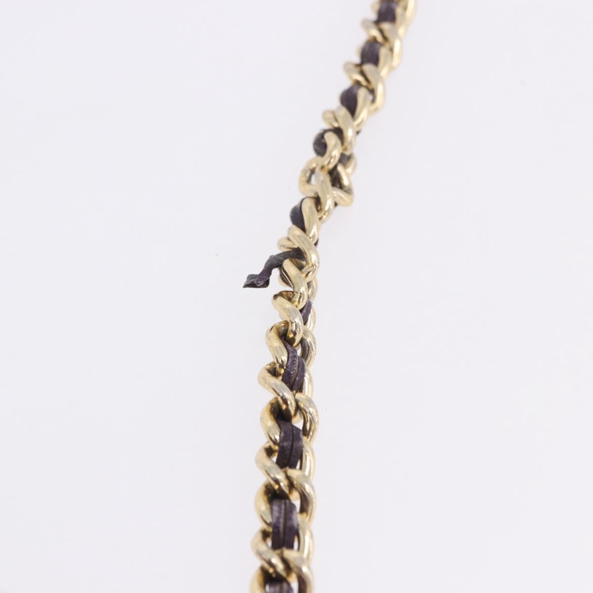 PRADA Chain Shoulder Bag Nylon Purple Gold Auth 200535