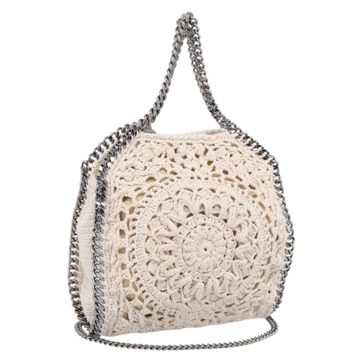 Stella McCartney Falabella Chain Shoulder Bag Knit 2way Ivory Auth 200538V