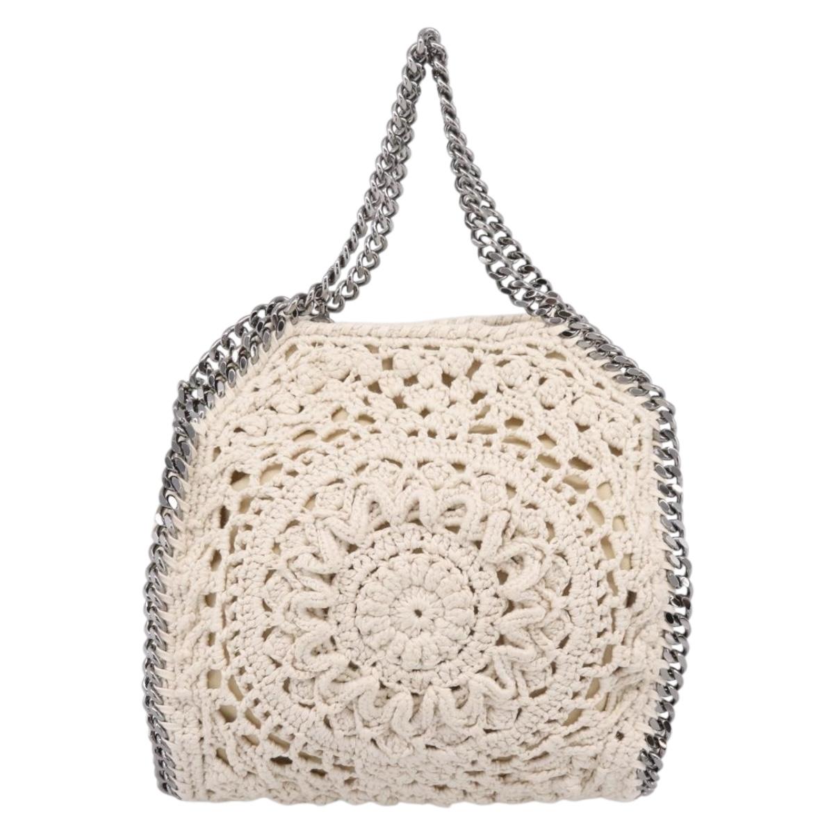 Stella McCartney Falabella Chain Shoulder Bag Knit 2way Ivory Auth 200538V