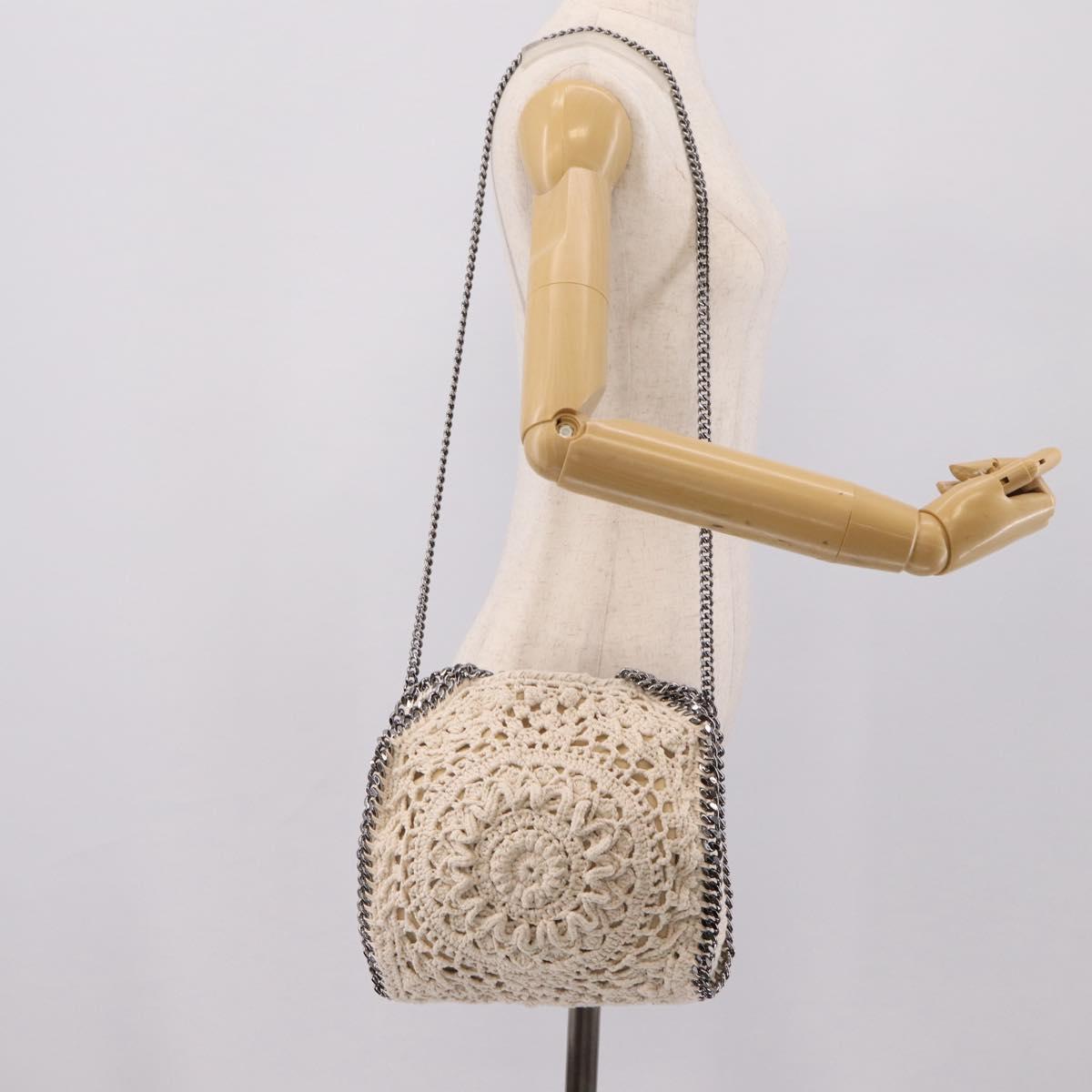 Stella McCartney Falabella Chain Shoulder Bag Knit 2way Ivory Auth 200538V
