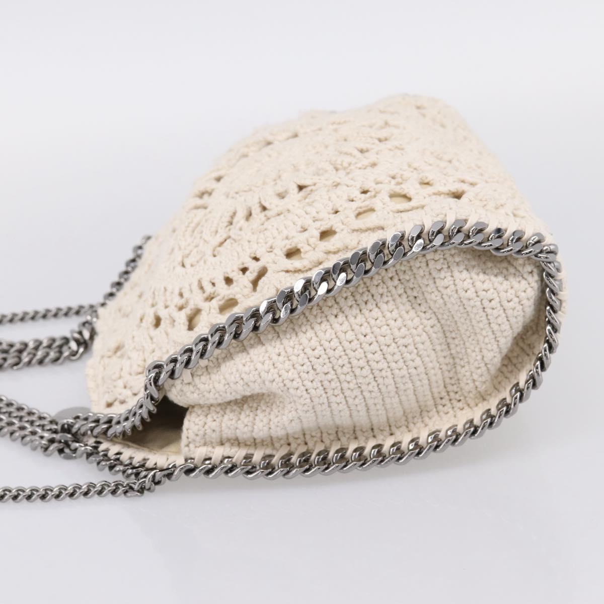 Stella McCartney Falabella Chain Shoulder Bag Knit 2way Ivory Auth 200538V
