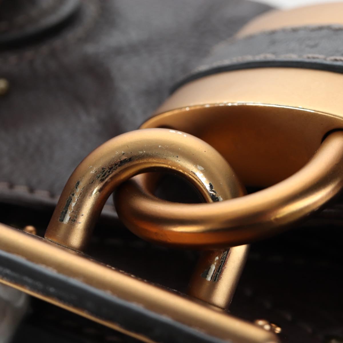 Chloe Paddington Hand Bag Leather Brown Gold Silver Auth 200539V