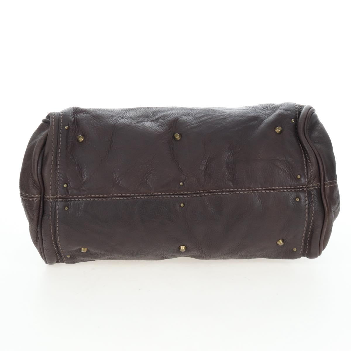 Chloe Paddington Hand Bag Leather Brown Gold Silver Auth 200539V