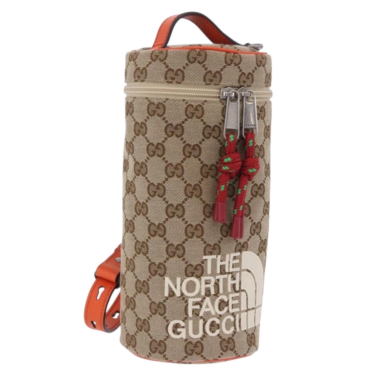 GUCCI GG Canvas Bag THE NORTH FACE Collaboration Beige 679760 Auth 200541V