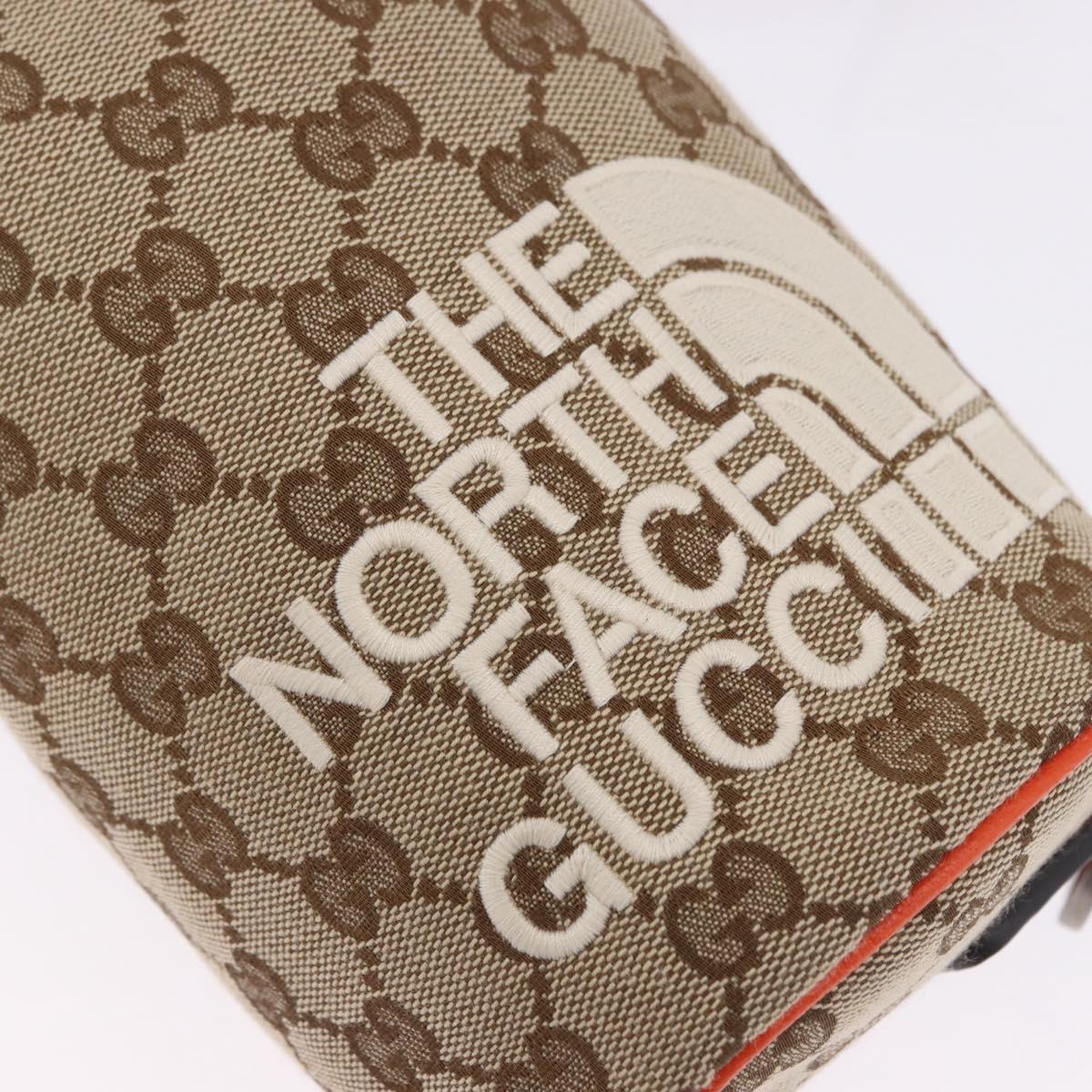 GUCCI GG Canvas Bag THE NORTH FACE Collaboration Beige 679760 Auth 200541V