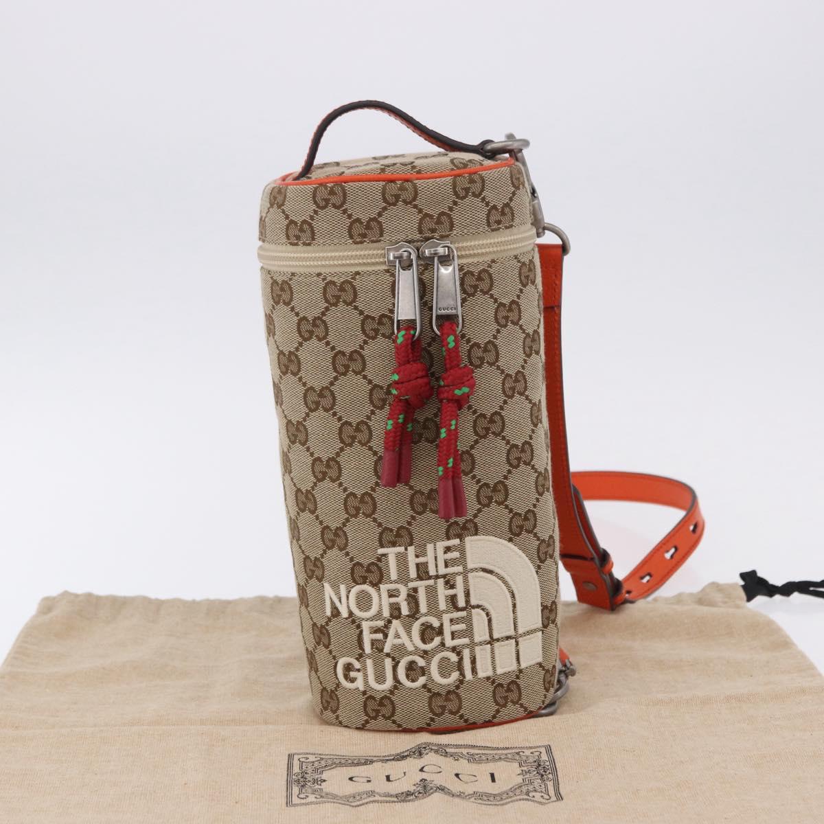 GUCCI GG Canvas Bag THE NORTH FACE Collaboration Beige 679760 Auth 200541V