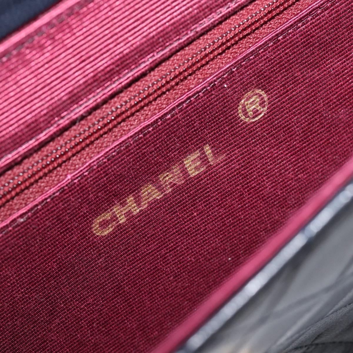 CHANEL Matelasse Chain Shoulder Bag Lamb Skin Black Gold CC Auth 200544V