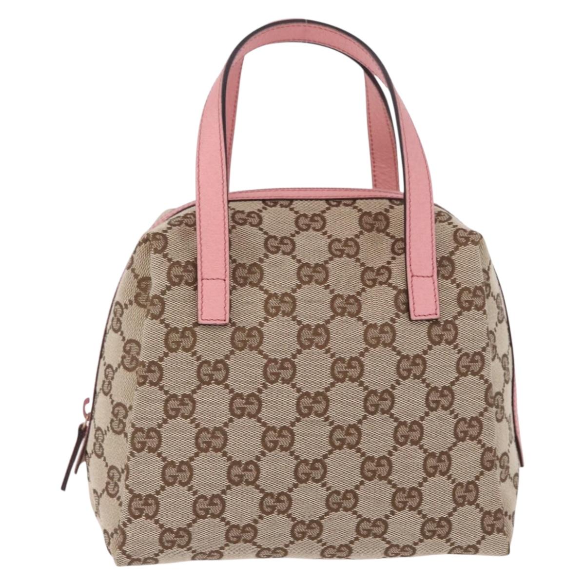 GUCCI GG Canvas Hand Bag Beige 124542 Auth 200546V
