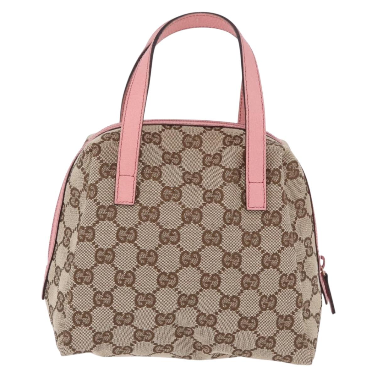 GUCCI GG Canvas Hand Bag Beige 124542 Auth 200546V
