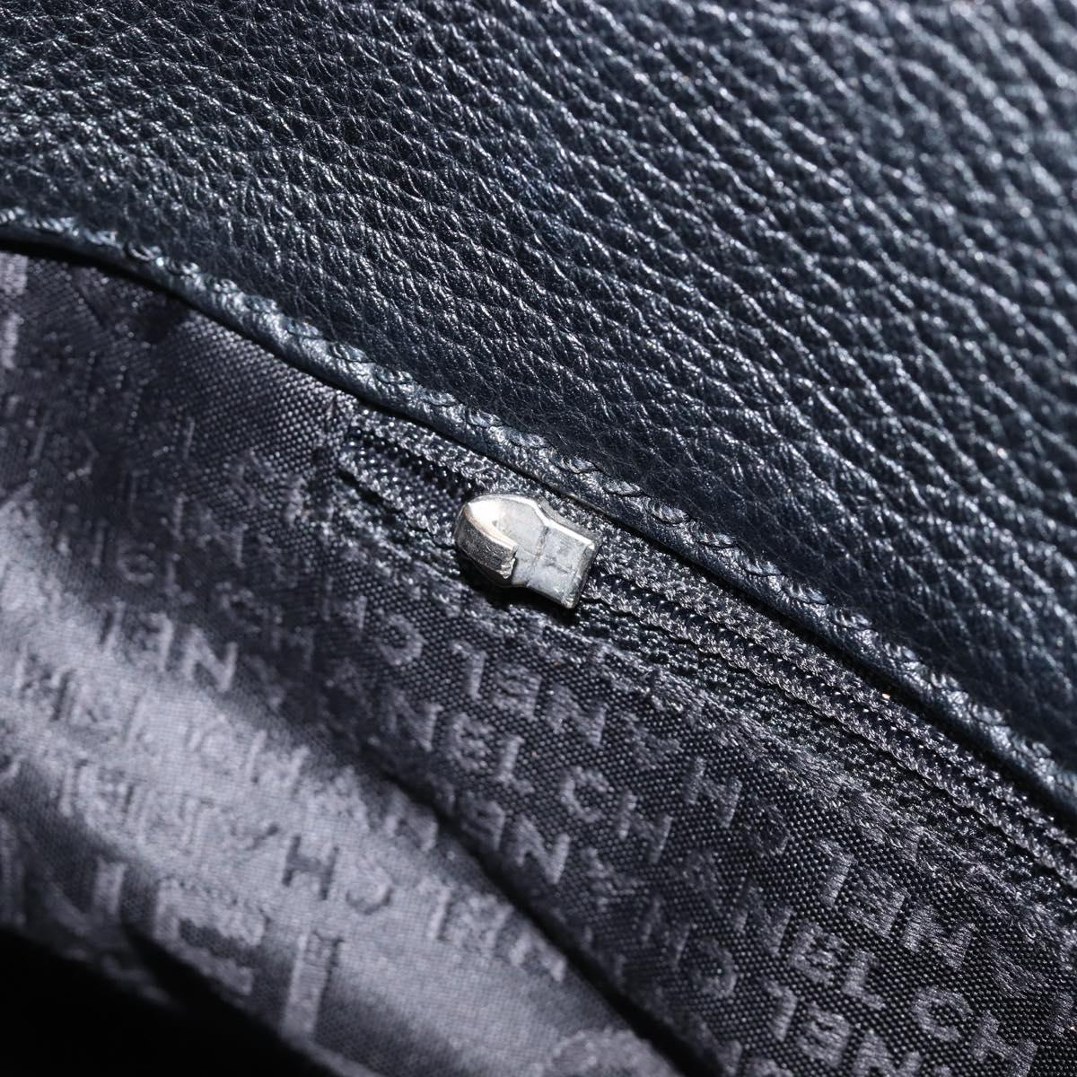 CHANEL Shoulder Bag Leather Black Silver CC Auth 200547A