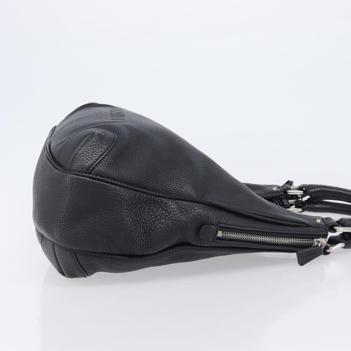 CHANEL Shoulder Bag Leather Black Silver CC Auth 200547A