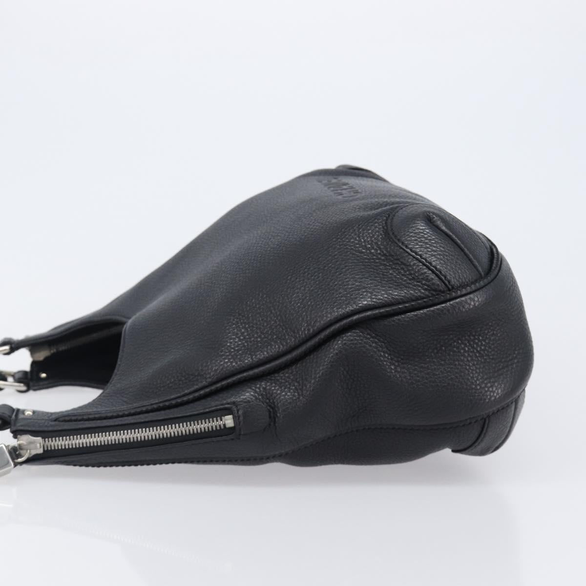 CHANEL Shoulder Bag Leather Black Silver CC Auth 200547A