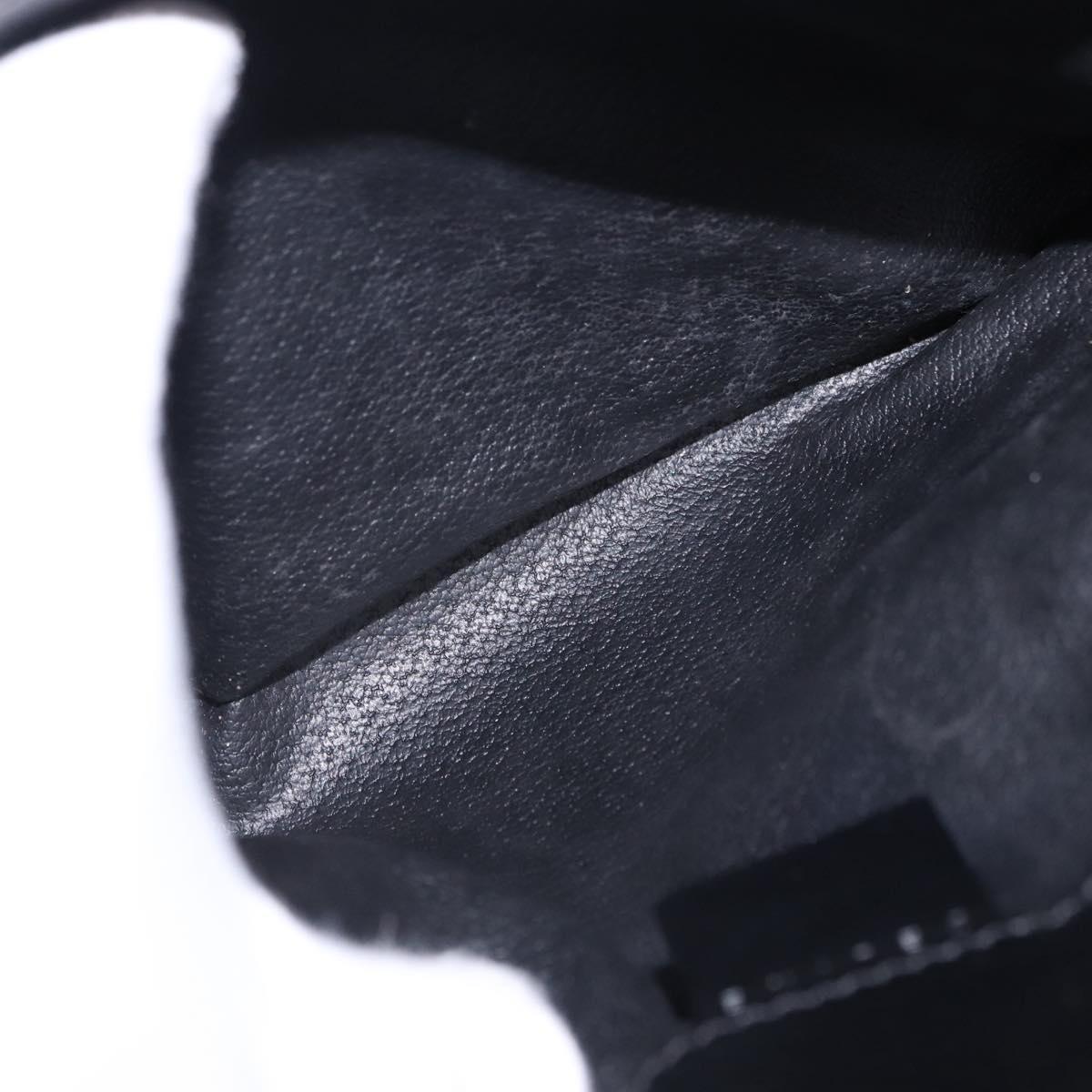 CELINE Macadam Canvas Shoulder Bag PVC Leather Black Gold Auth 200548V
