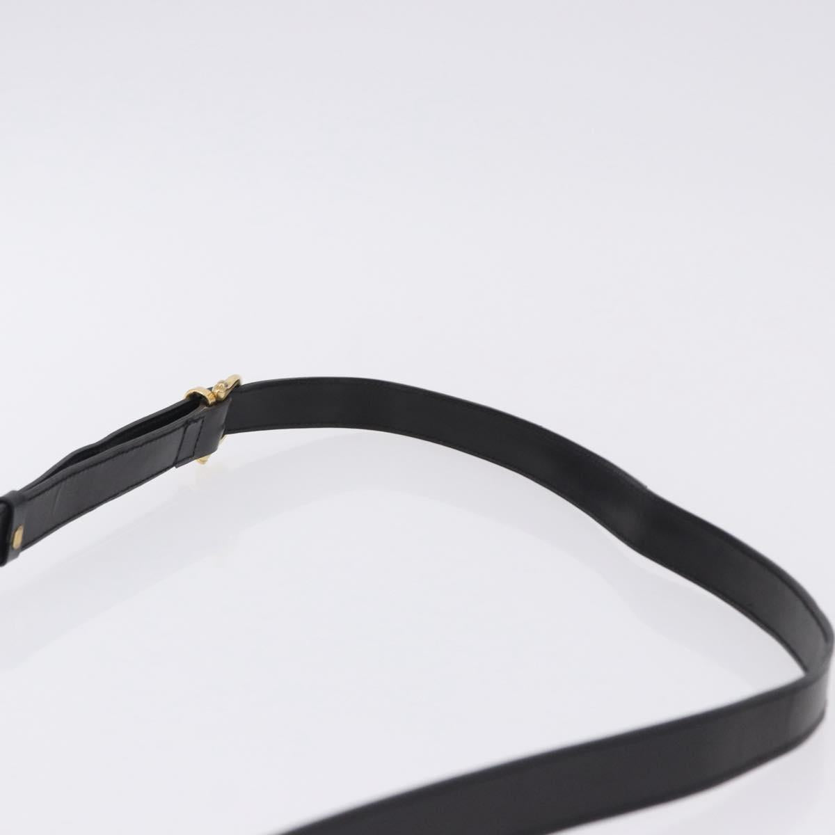 CELINE Macadam Canvas Shoulder Bag PVC Leather Black Gold Auth 200548V