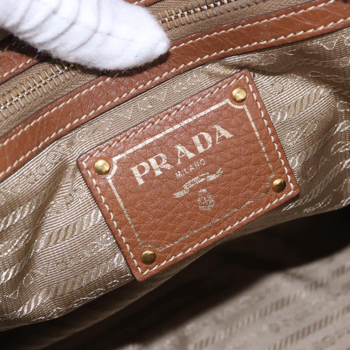 PRADA Tote Bag Canvas Jacquard Beige Gold Auth 200549M