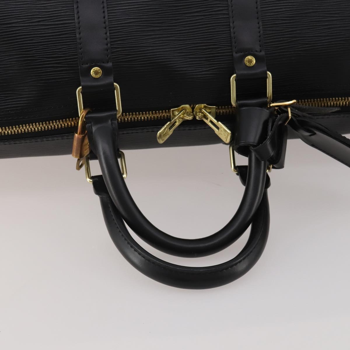 LOUIS VUITTON Epi Keepall 45 Boston Bag Black M42972 LV Auth 200550SAV