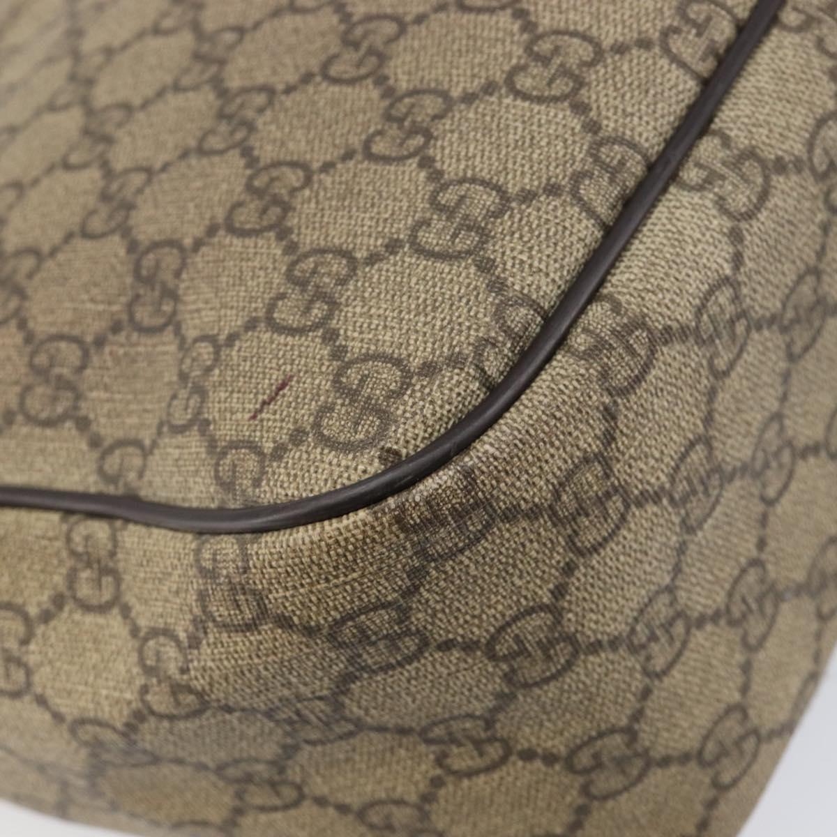 GUCCI GG Supreme Shoulder Bag PVC Beige Silver 223661 Auth 200553