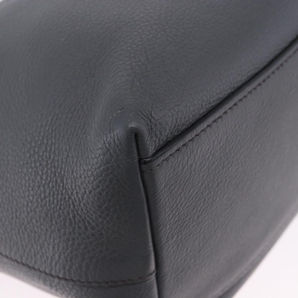 PRADA Tote Bag Vittero Dino Leather Gray Gold Auth 200556A