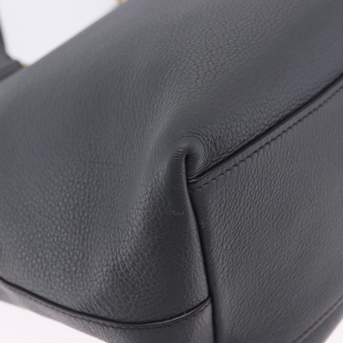PRADA Tote Bag Vittero Dino Leather Gray Gold Auth 200556A