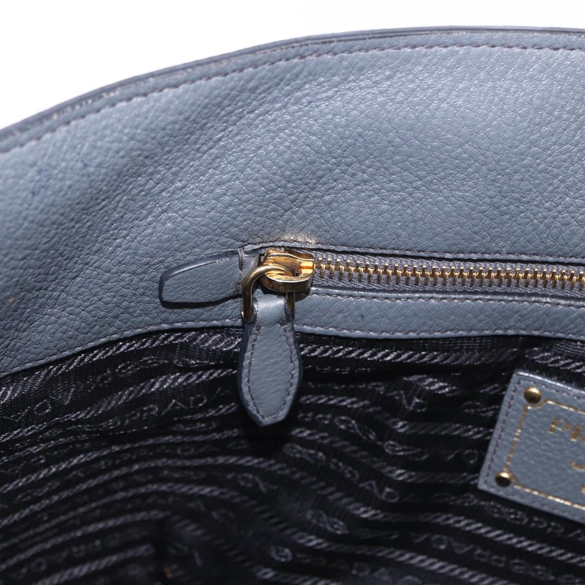 PRADA Tote Bag Vittero Dino Leather Gray Gold Auth 200556A