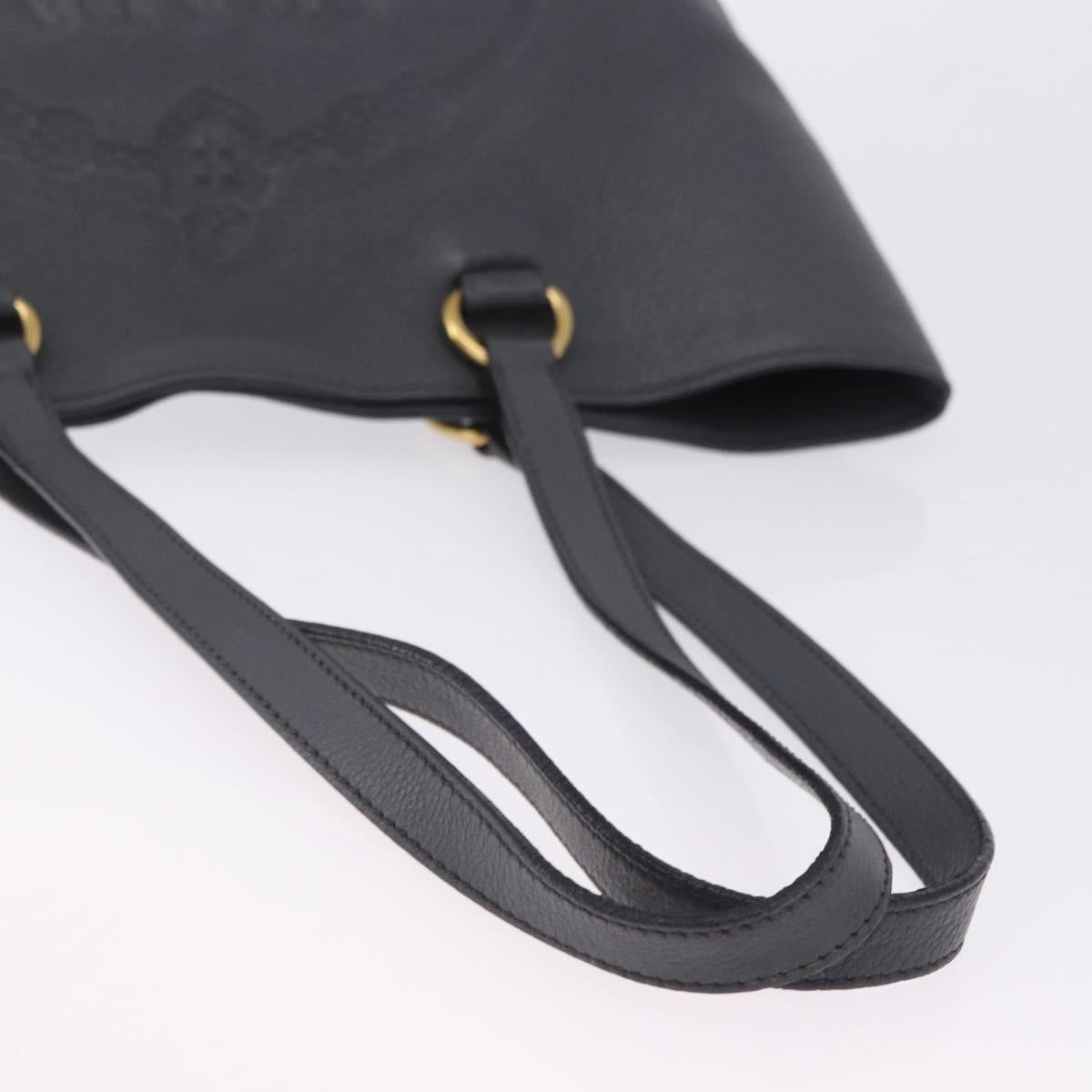 PRADA Tote Bag Vittero Dino Leather Gray Gold Auth 200556A