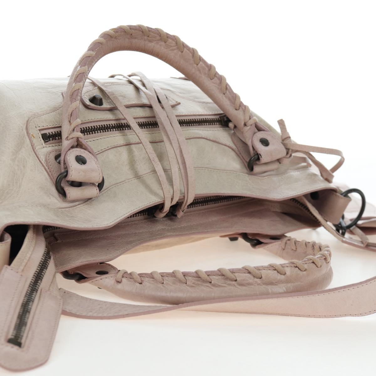 BALENCIAGA The Town Hand Bag Leather 2way Pink 240579 Auth 200558M