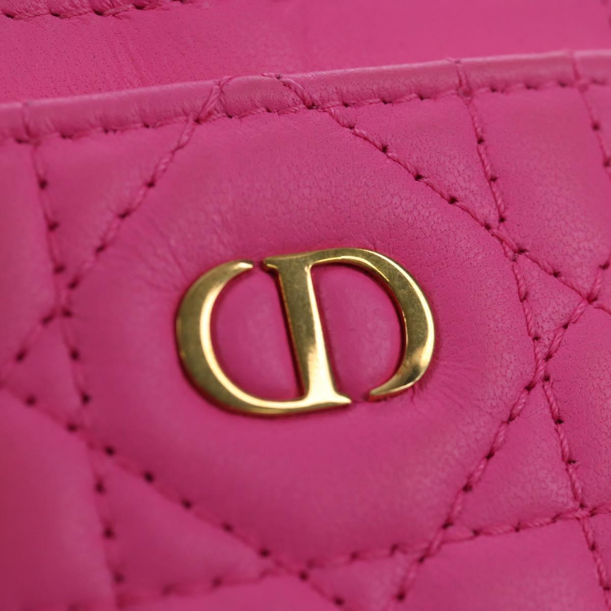 Christian Dior Canage Caro Trio Pouch Lamb Skin Multicolor Gold Auth 200565M