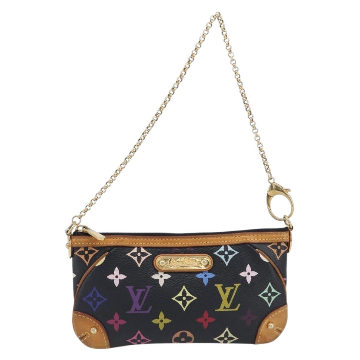 LOUIS VUITTON Monogram Multicolor Pochette Mila MM Black M60097 LV Auth 200570V