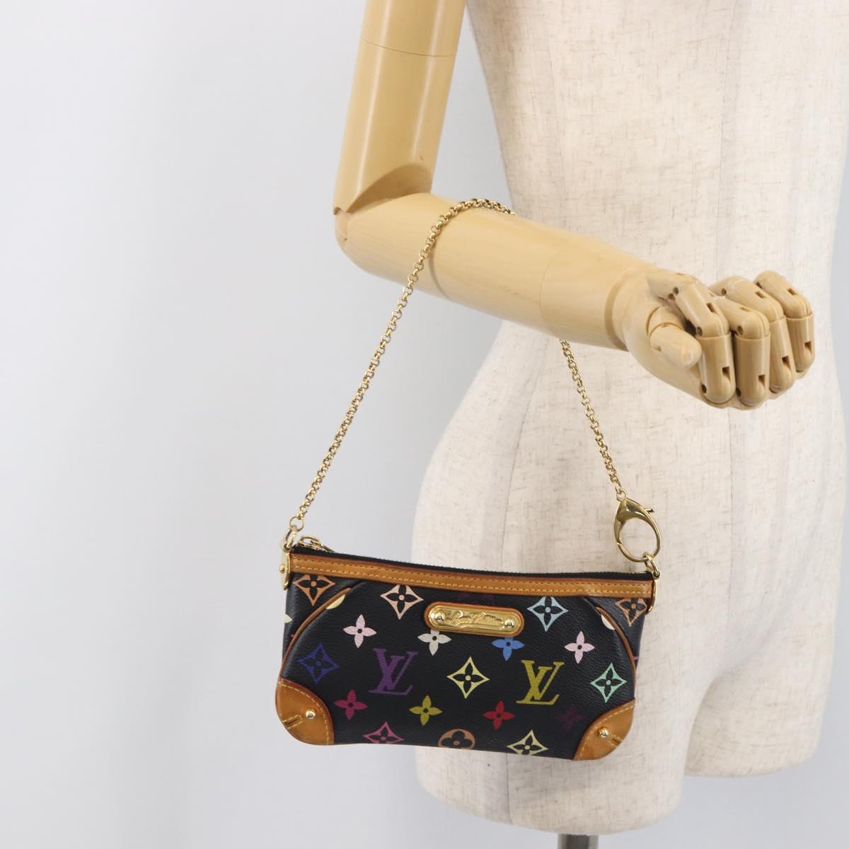 LOUIS VUITTON Monogram Multicolor Pochette Mila MM Black M60097 LV Auth 200570V