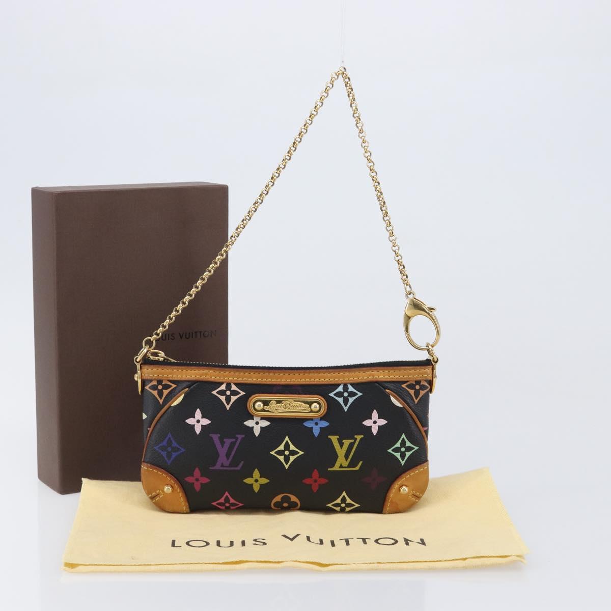 LOUIS VUITTON Monogram Multicolor Pochette Mila MM Black M60097 LV Auth 200570V