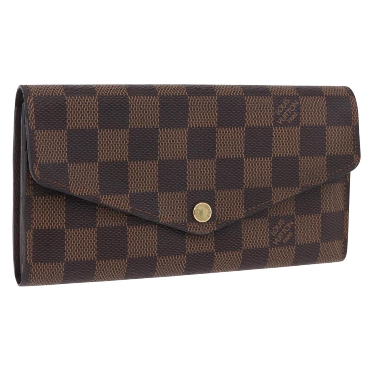 LOUIS VUITTON Damier Ebene Portefeuille Sarah Long Wallet N63209 LV Auth 200571M