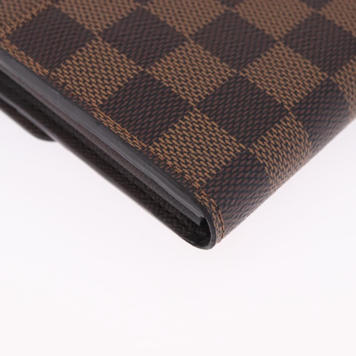 LOUIS VUITTON Damier Ebene Portefeuille Sarah Long Wallet N63209 LV Auth 200571M