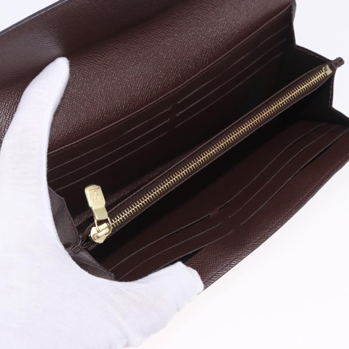 LOUIS VUITTON Damier Ebene Portefeuille Sarah Long Wallet N63209 LV Auth 200571M