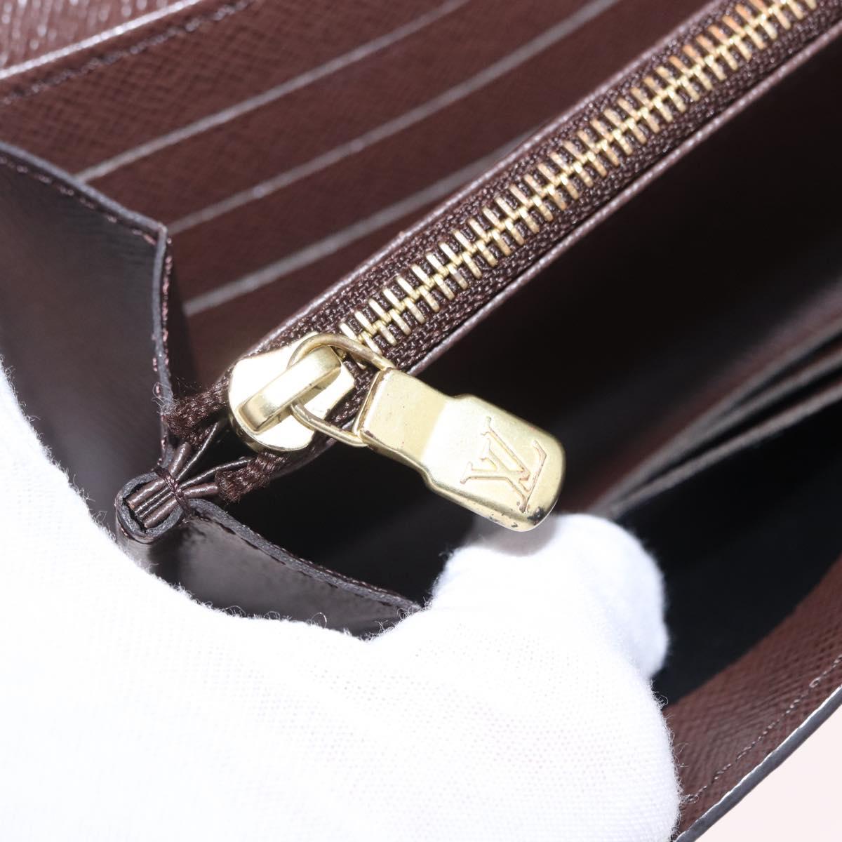 LOUIS VUITTON Damier Ebene Portefeuille Sarah Long Wallet N63209 LV Auth 200571M