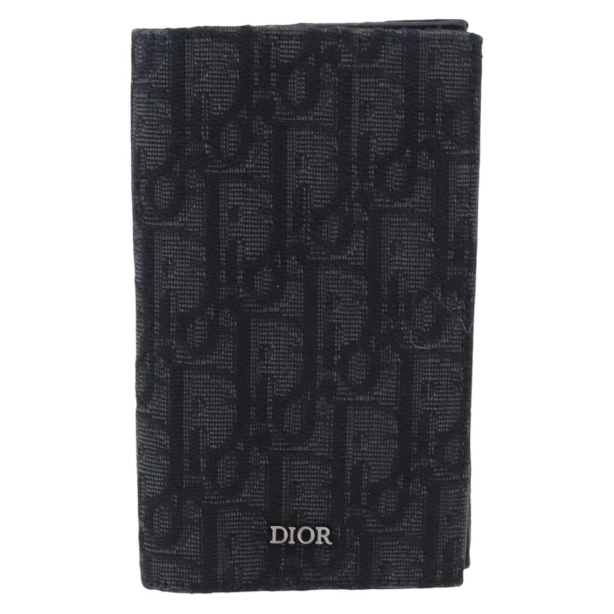 Christian Dior Trotter Canvas Oblique Passport Case Navy Auth 200572M