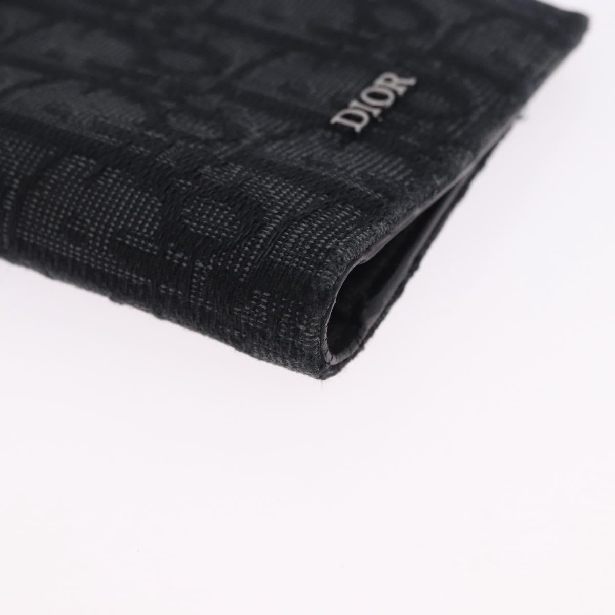 Christian Dior Trotter Canvas Oblique Passport Case Navy Auth 200572M