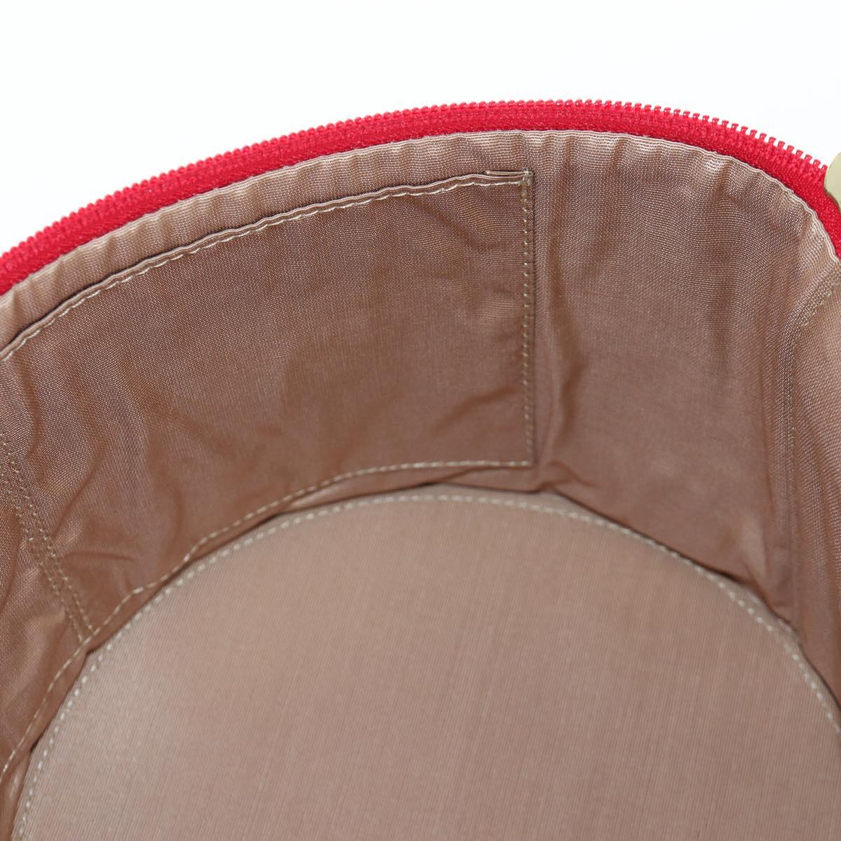 Burberrys Nova Check Vanity Hand Bag Canvas Beige Gold Auth 200575V