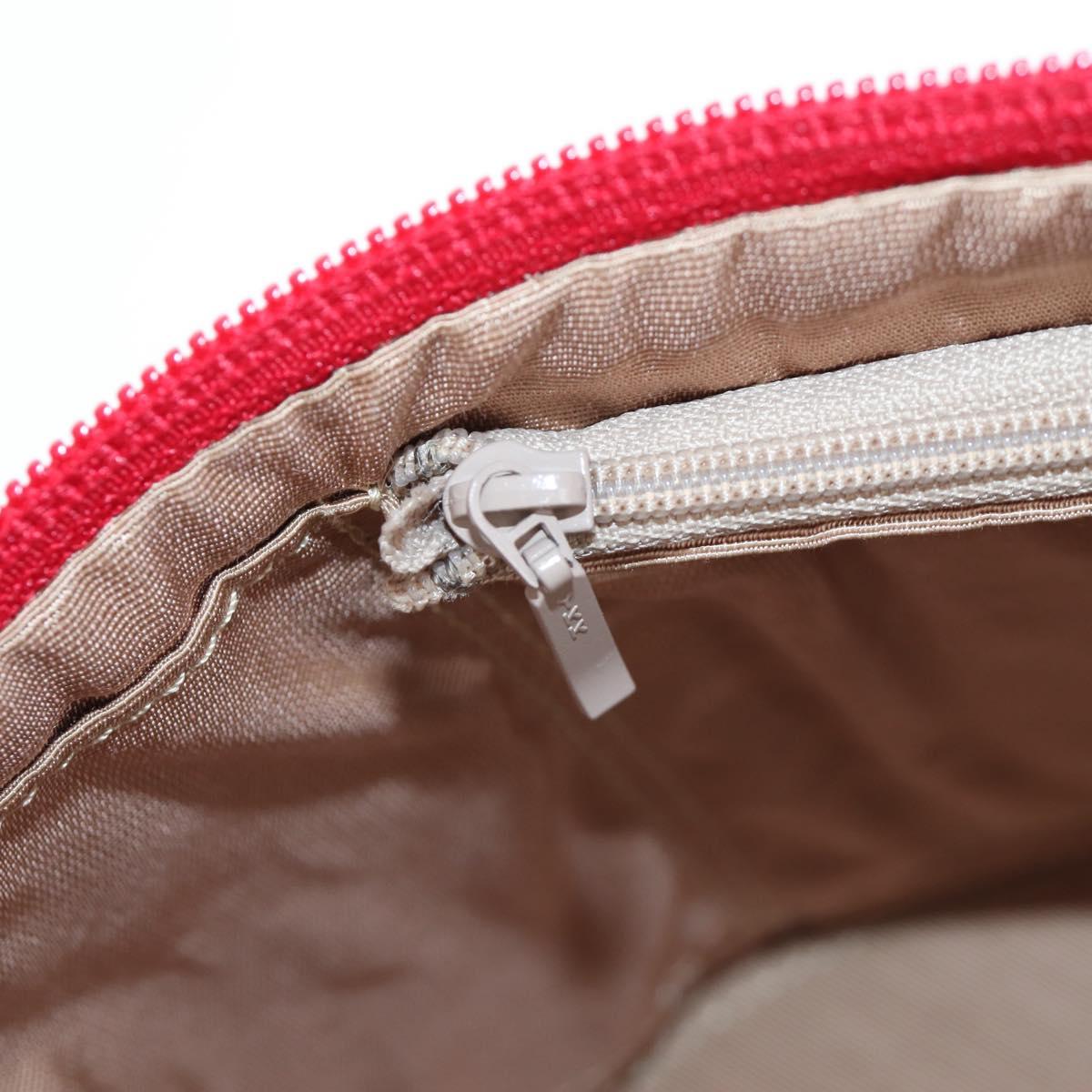 Burberrys Nova Check Vanity Hand Bag Canvas Beige Gold Auth 200575V