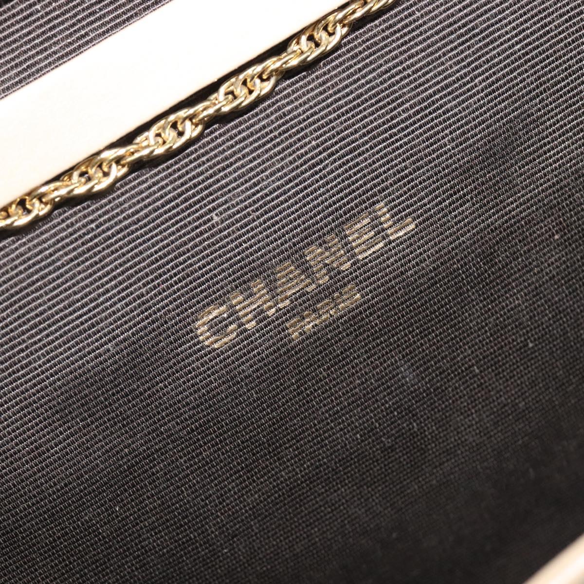 CHANEL Matelasse Chain Shoulder Bag Lamb Skin Beige Gold CC Auth 200578V