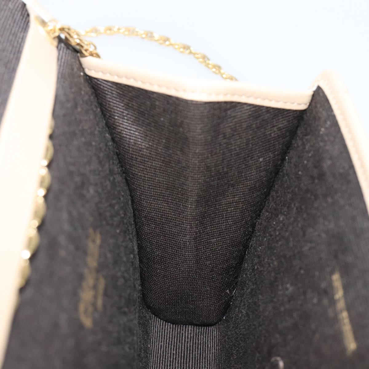 CHANEL Matelasse Chain Shoulder Bag Lamb Skin Beige Gold CC Auth 200578V