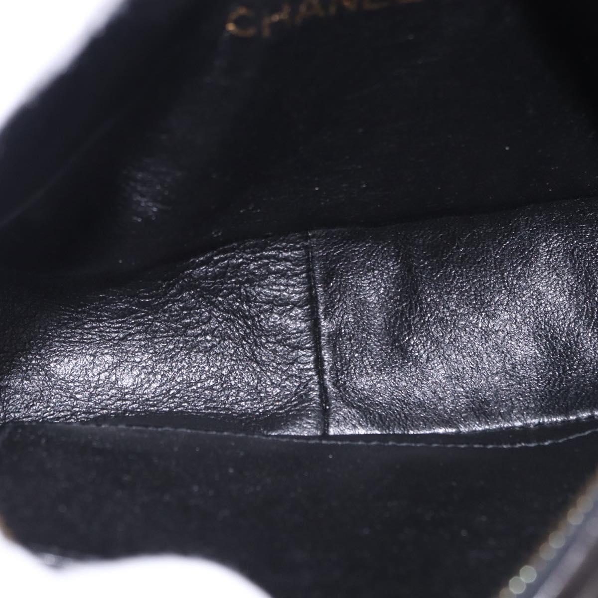 CHANEL Matelasse Chain Shoulder Bag Lamb Skin Black Gold CC Auth 200580V