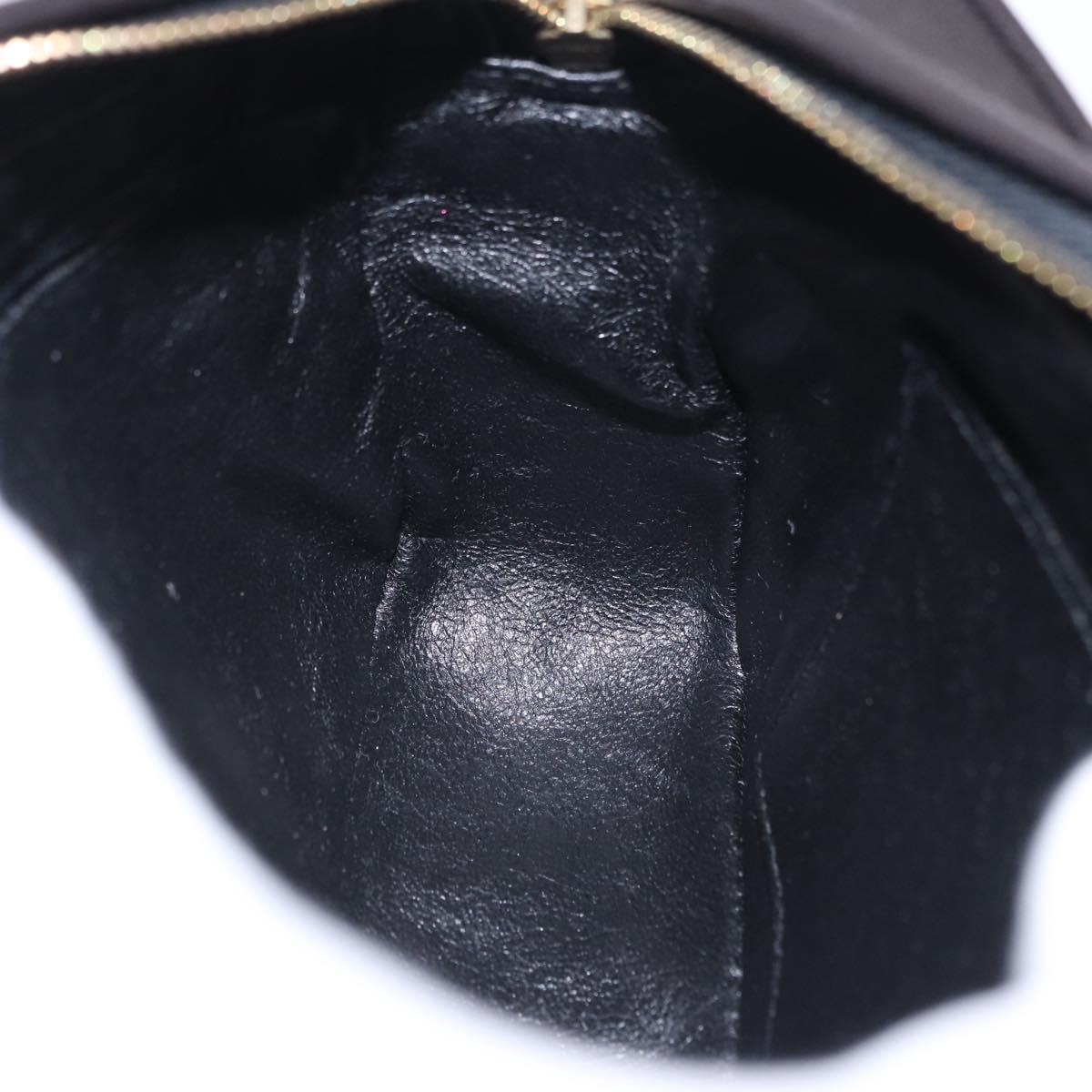 CHANEL Matelasse Chain Shoulder Bag Lamb Skin Black Gold CC Auth 200580V