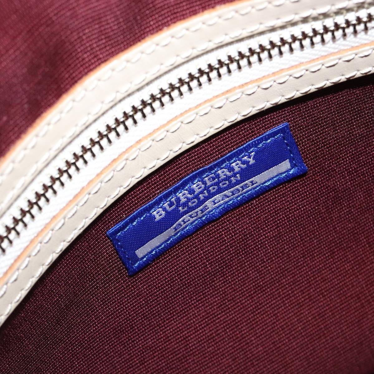 BURBERRY Nova Check Blue Label Hand Bag Canvas Black Silver Auth 200584A