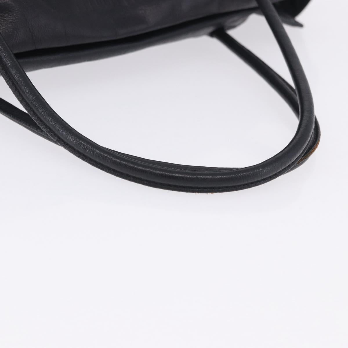 Miu Miu Hand Bag Leather Black Silver Auth 200585A