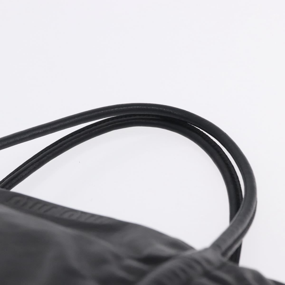 Miu Miu Hand Bag Leather Black Silver Auth 200585A
